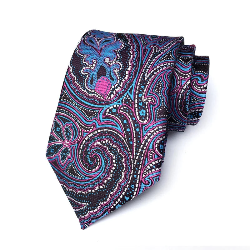 Purple Stripes Floral Plaid Solid Dot 8CM Necktie