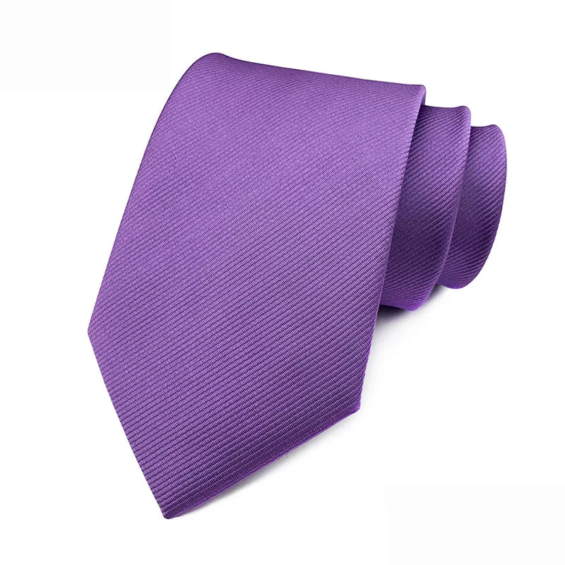 Purple Stripes Floral Plaid Solid Dot 8CM Necktie