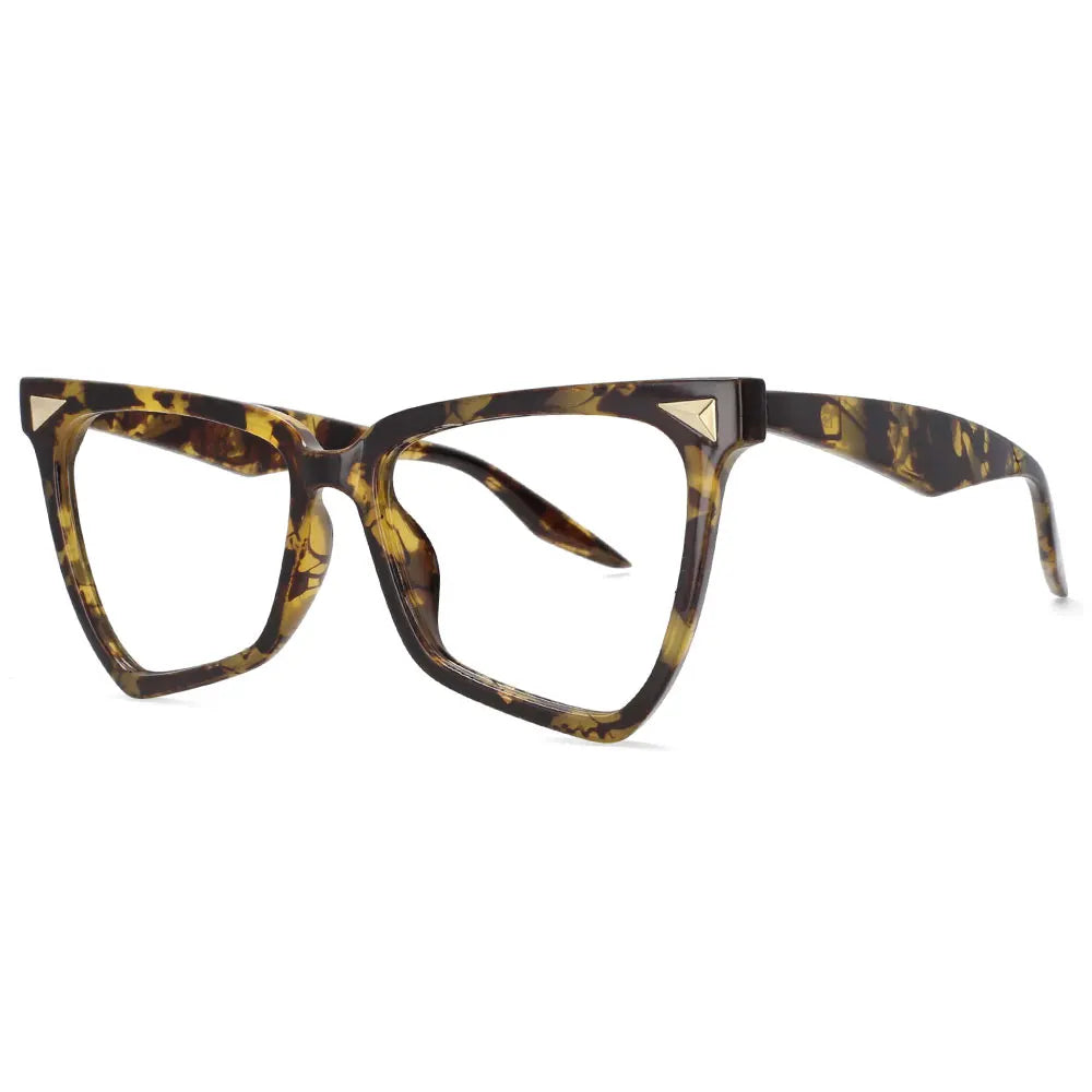Gold Black Rainbow Oversized Anti Blue Light Computer Eyeglasses
