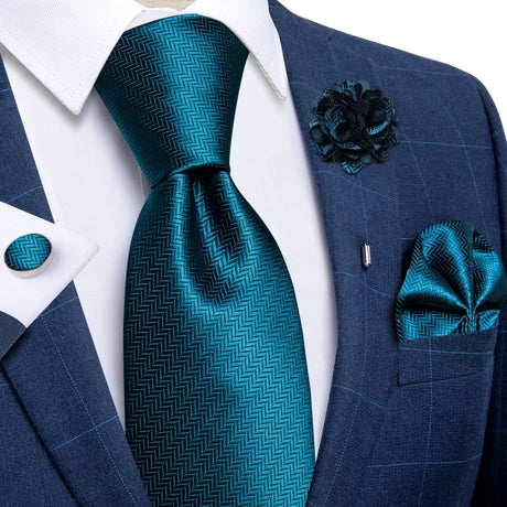 blue geometric silk tie