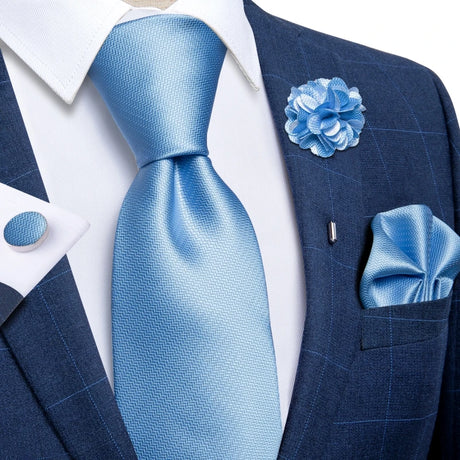 blue silk tie