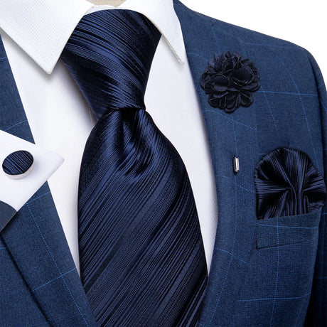 Dark blue silk tie
