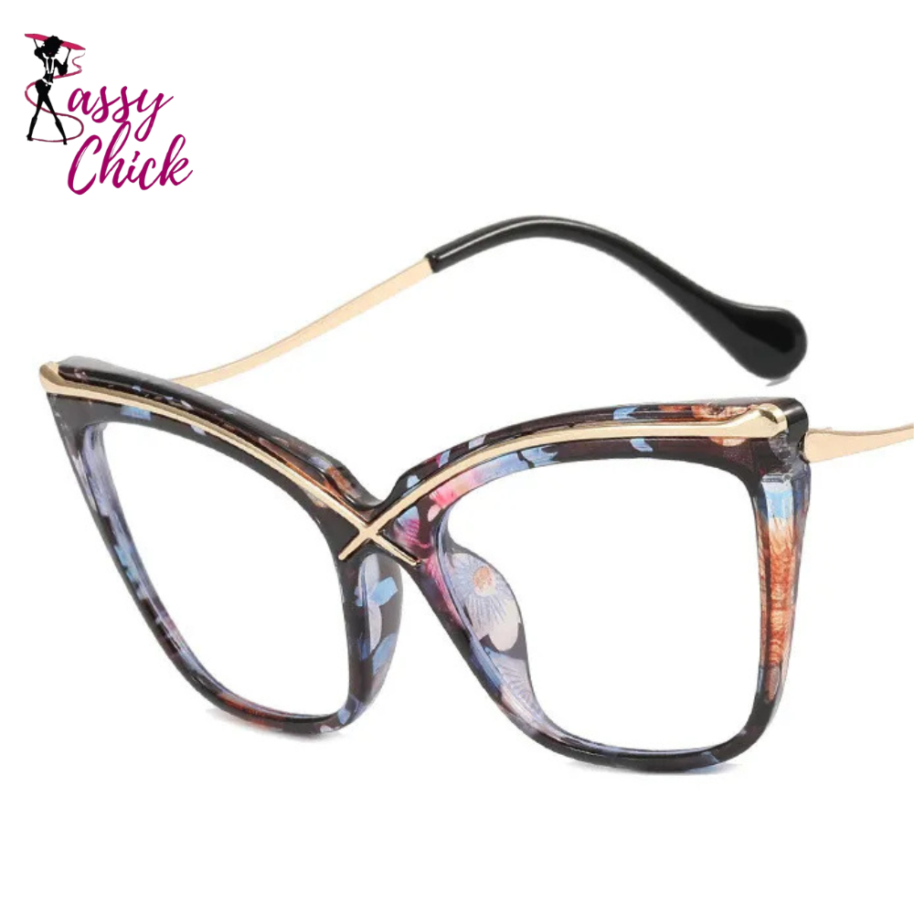 Retro Anti Blue Light Computer Eyeglass Sassy Chick Logo