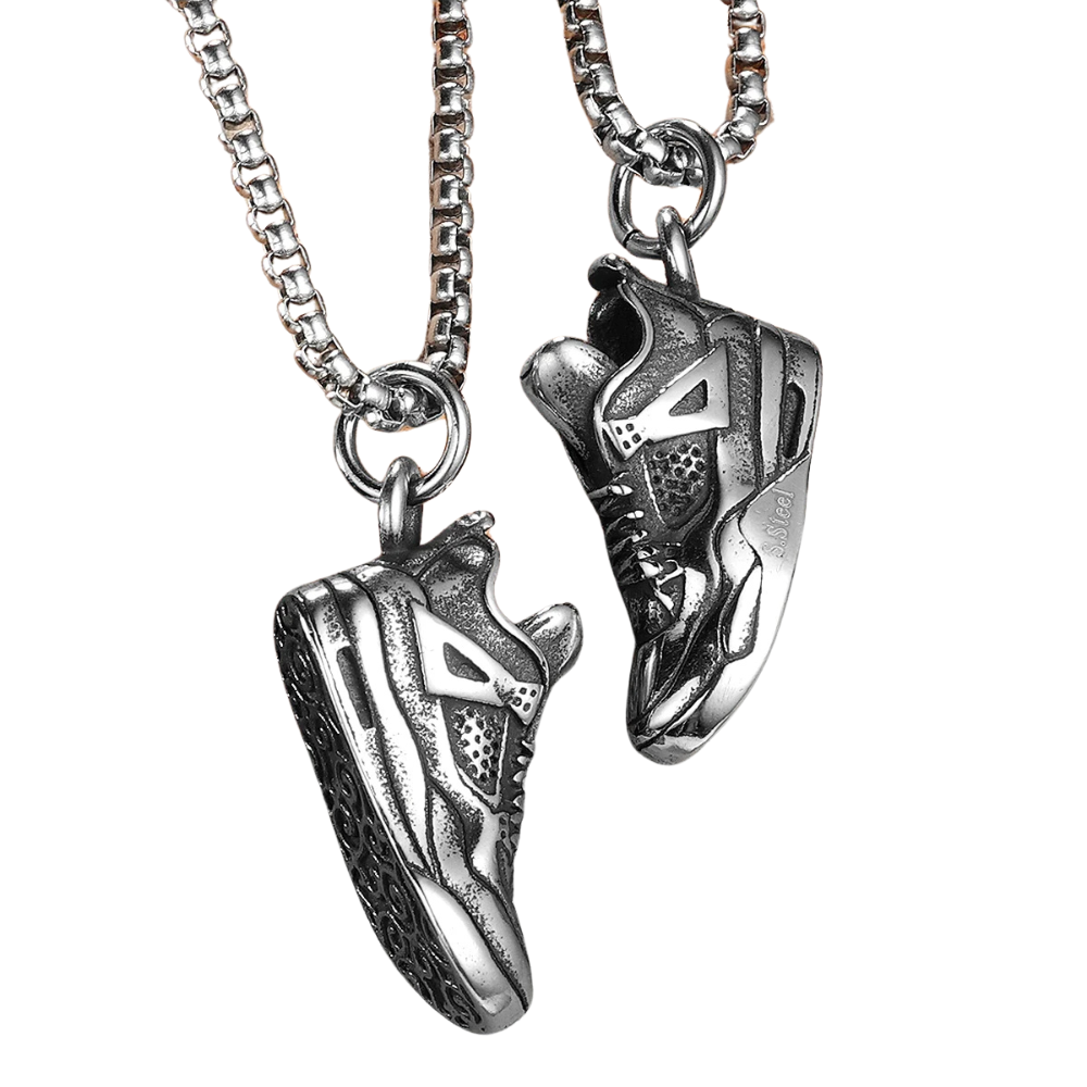 Retro Basketball Shoes Pendant Stainless Steel Jewelry