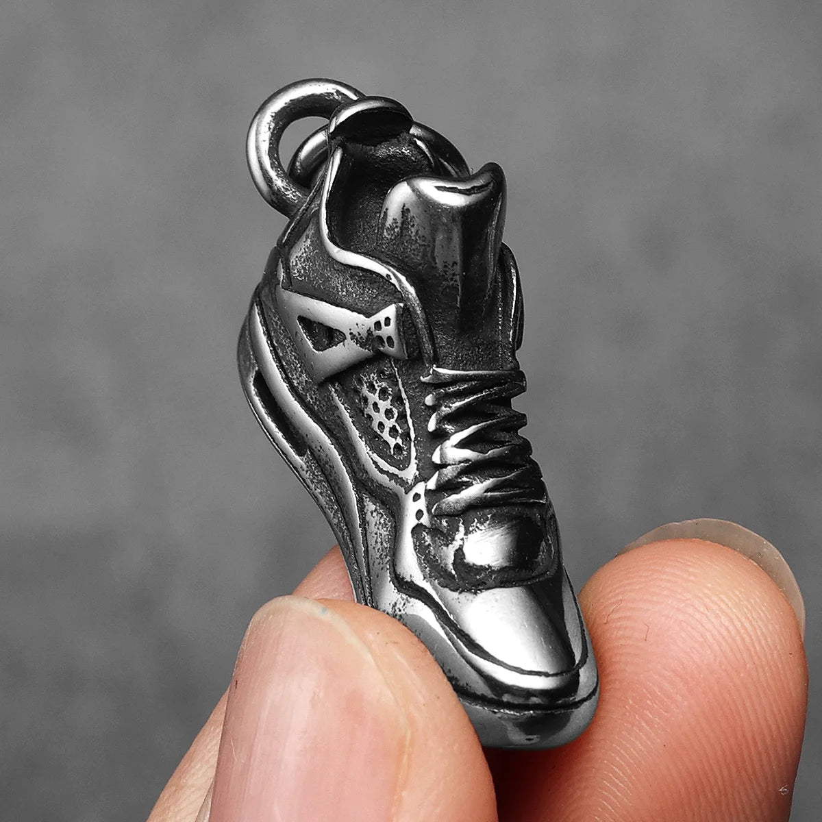 Retro Basketball Shoes Pendant Stainless Steel Jewelry