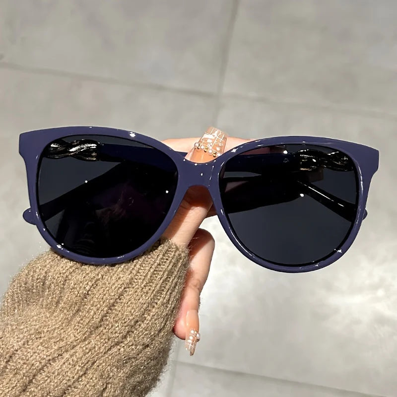 Navy Blue Retro Butterfly Women's Cat Eye Sunglasses