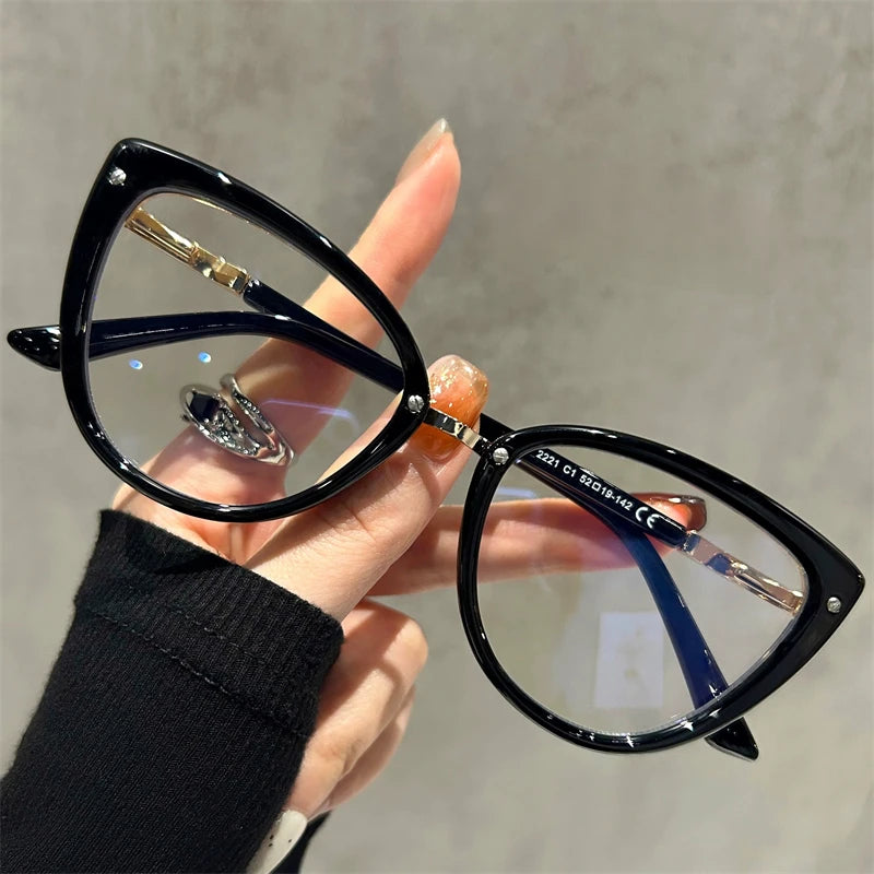 Retro Cat Eye Myopia Photochromic Eyeglasses