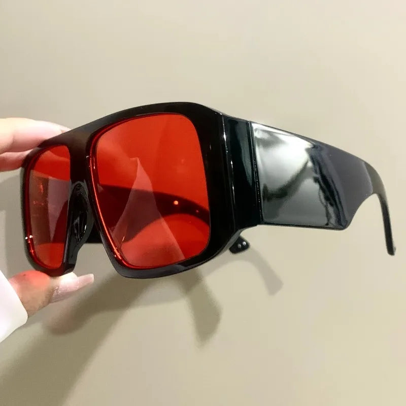 Black Retro Classic Thick Big Frame Oversized Pilot Sunglasses