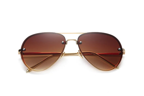 retro clear lens coating mirror sunglasses brown