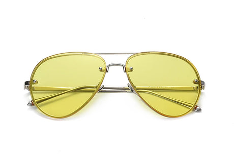 retro clear lens coating mirror sunglasses gold