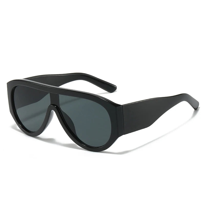 Black frame Retro Fashion Oversized Pilot Women Sunglasses