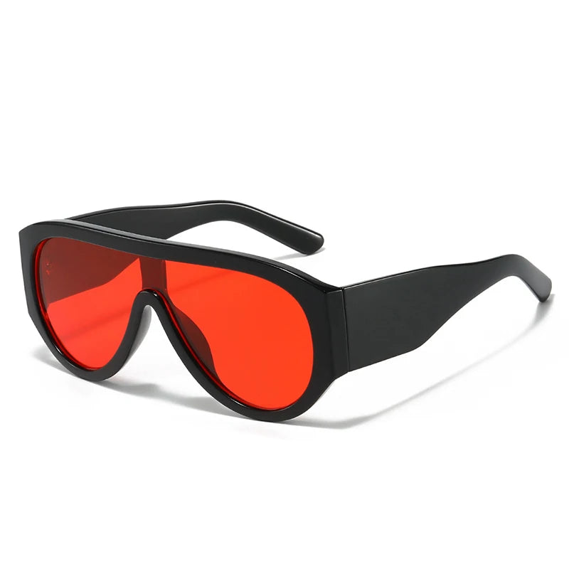 Black orange lens Retro Fashion Oversized Pilot Women Sunglasses