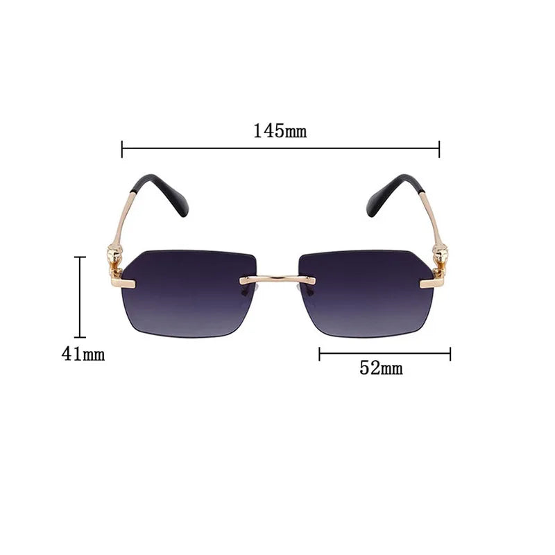 Size of Retro Luxe Vintage Rimless Men Sunglasses