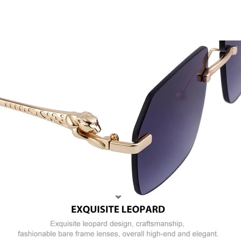 Retro Luxe Vintage Rimless Men Sunglasses