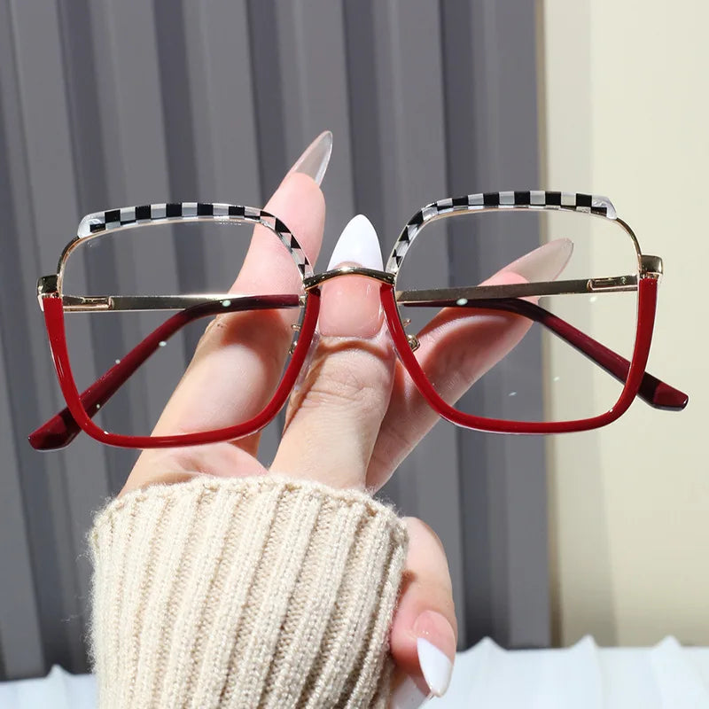 Red Retro Myopia Blue Light Blocking Eyewear Glasses