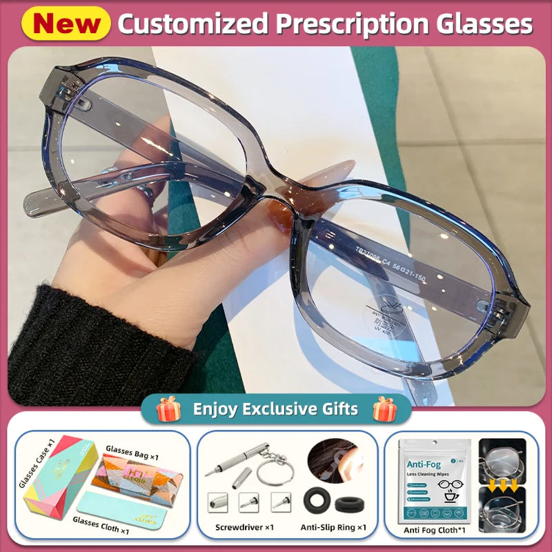 Retro Oval Frame Anti Blue Light Reading Optical Eyewear