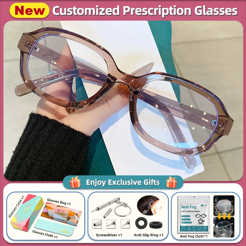 Retro Oval Frame Anti Blue Light Reading Optical Eyewear