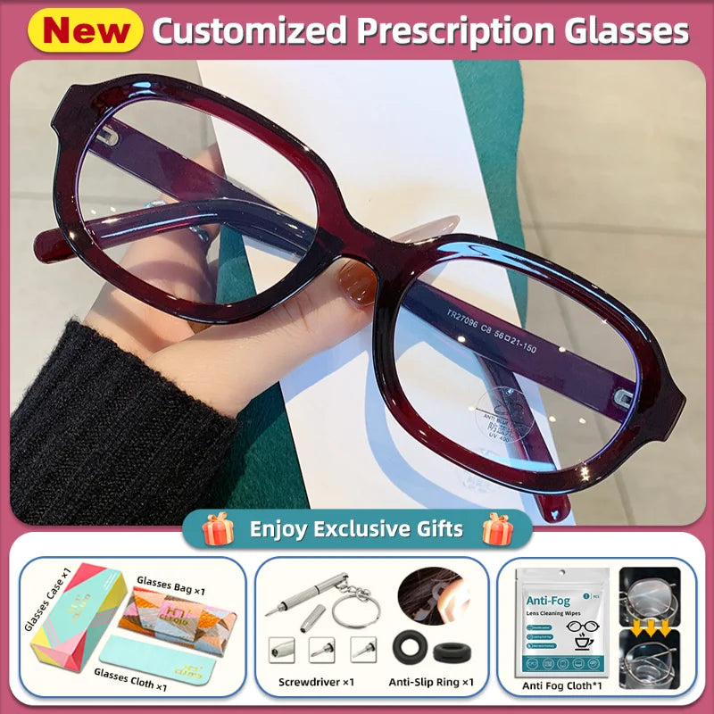 Retro Oval Frame Anti Blue Light Reading Optical Eyewear