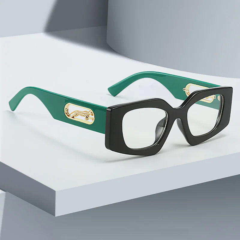 Retro Oval Sunglasses black/ green
