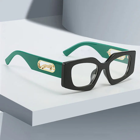 Retro Oval Sunglasses black/ green
