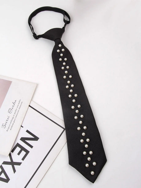 Retro Pearl Bowtie Necktie