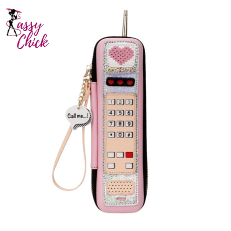 Retro Phone Handbag Sassy Chick Logo