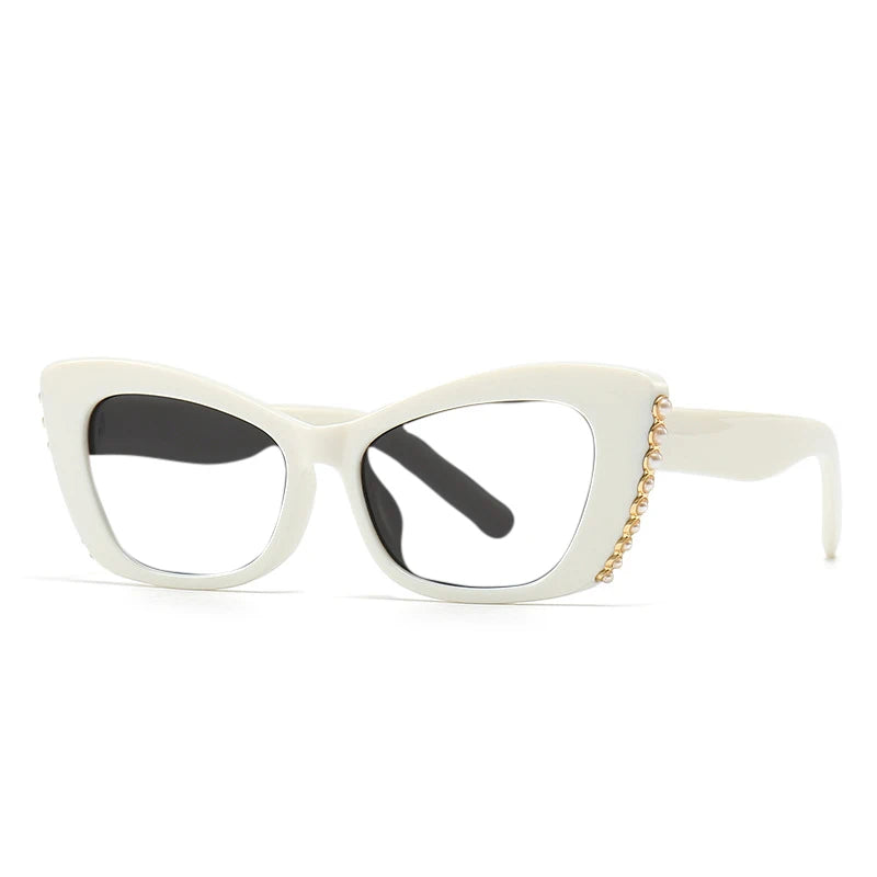 White Retro Presbyopic Pearl Eyewear