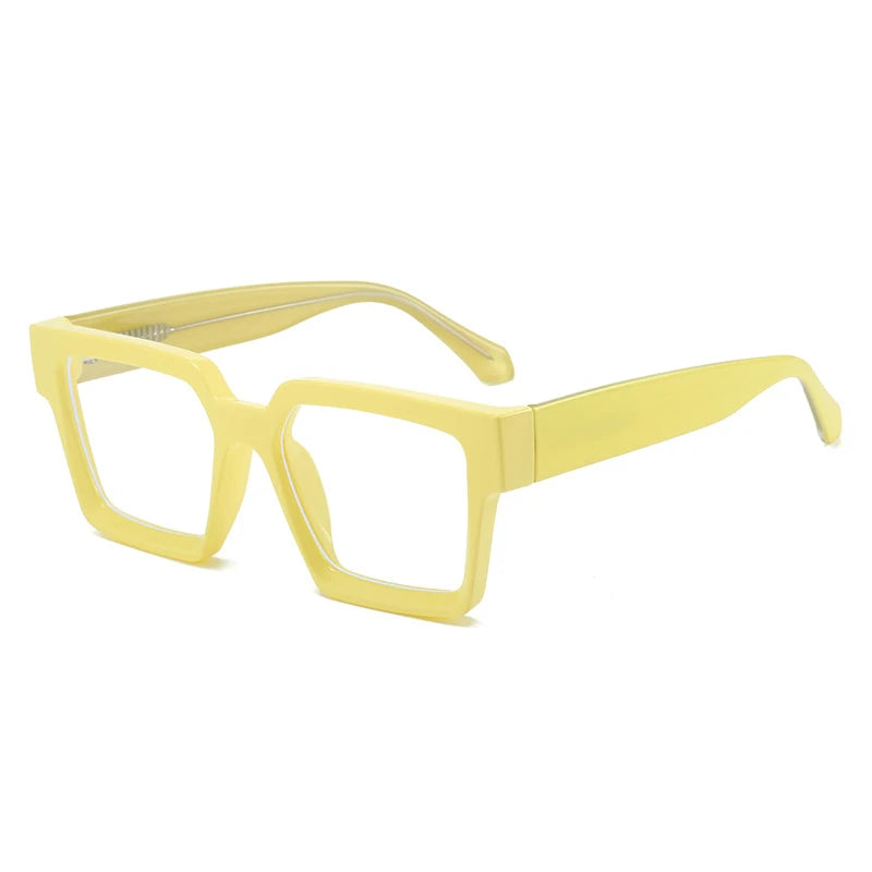 yellow Retro Square Candy Color Eyewear