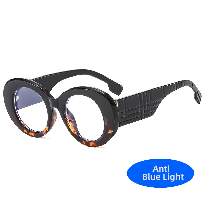 Back Retro Round Anti Blue Light Glasses