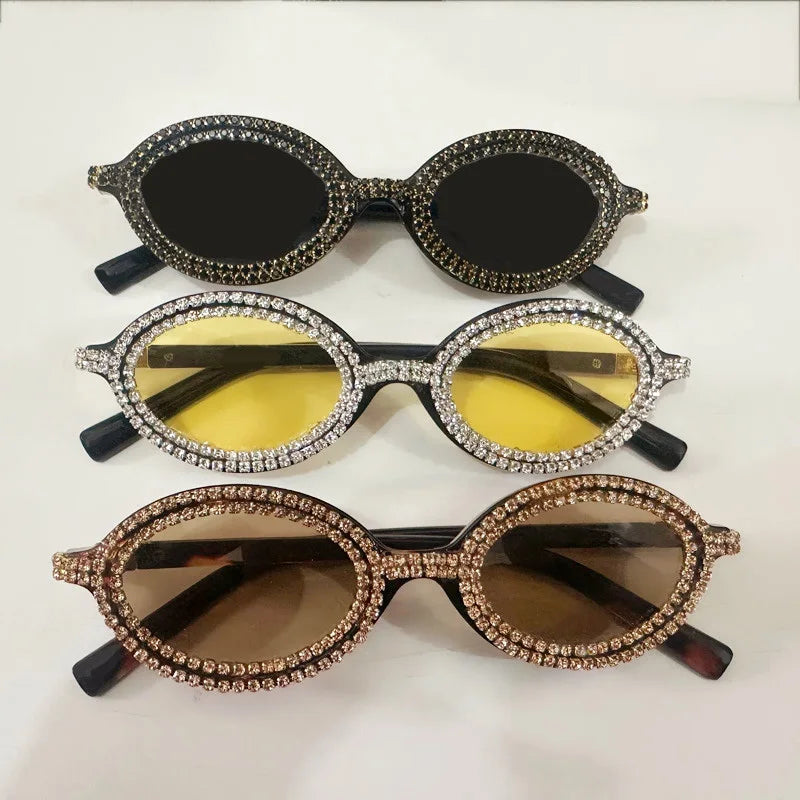 Collection of Rhinestone Colorful Round Diamond Sunglasses