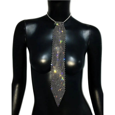 Rhinestone Fishnet Tie