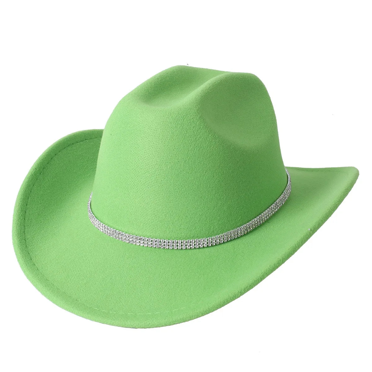Green Rhinestone Girls Cowboy Hat
