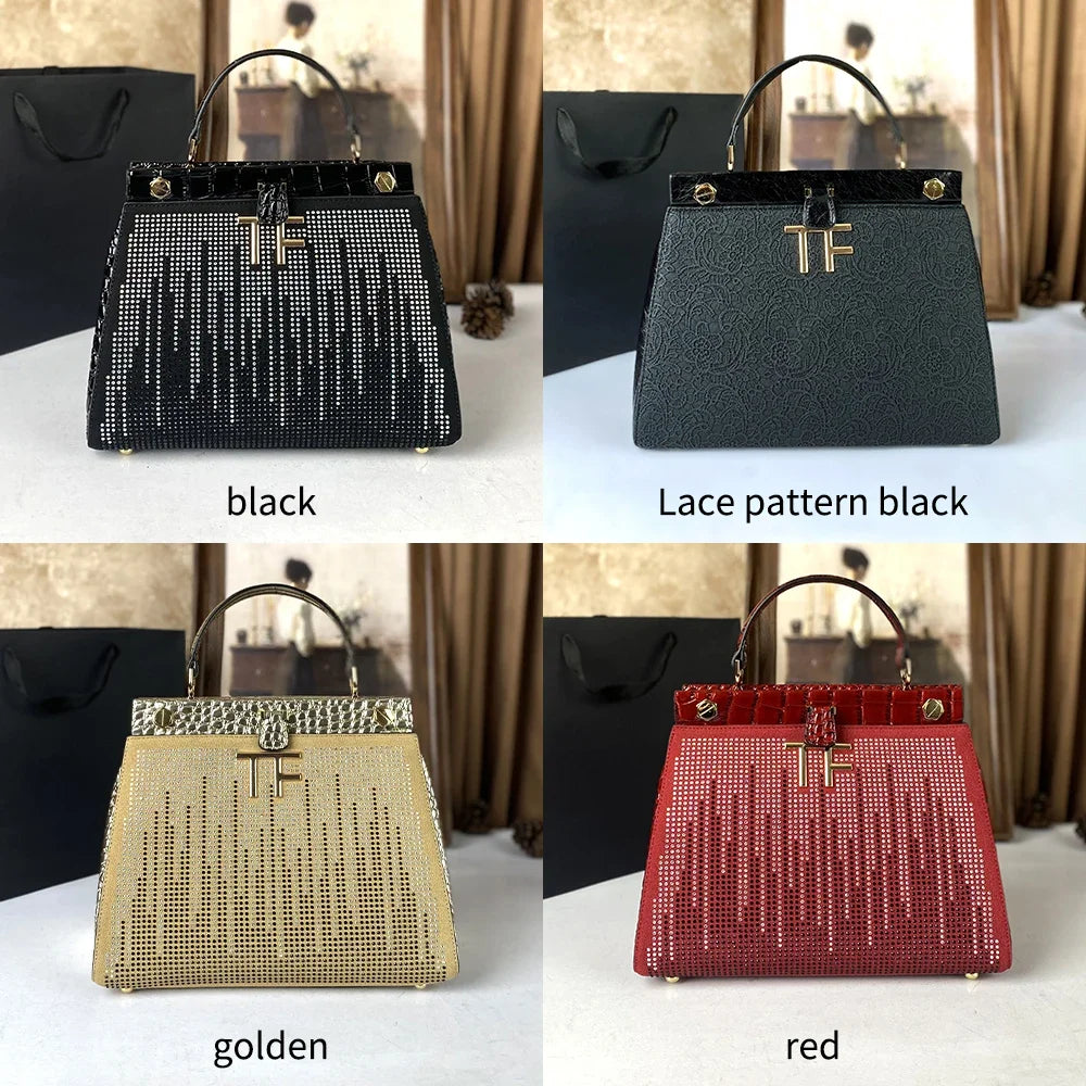 Collection of Rhinestones Large Capacity Socialite Crossbody Bag