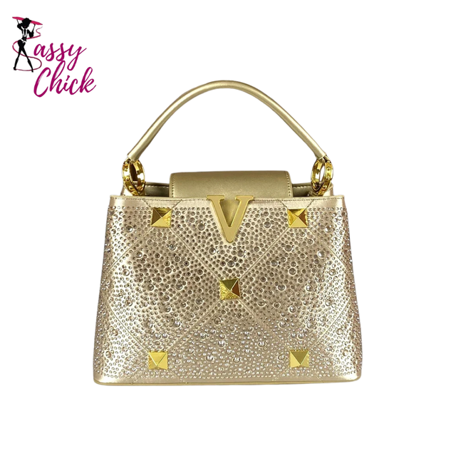 Rivet Water Diamond Style Handbag Sassy Chick Logo