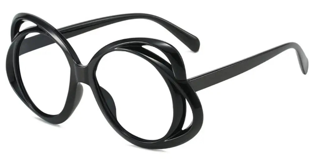 rose flower oversized reading glasses black