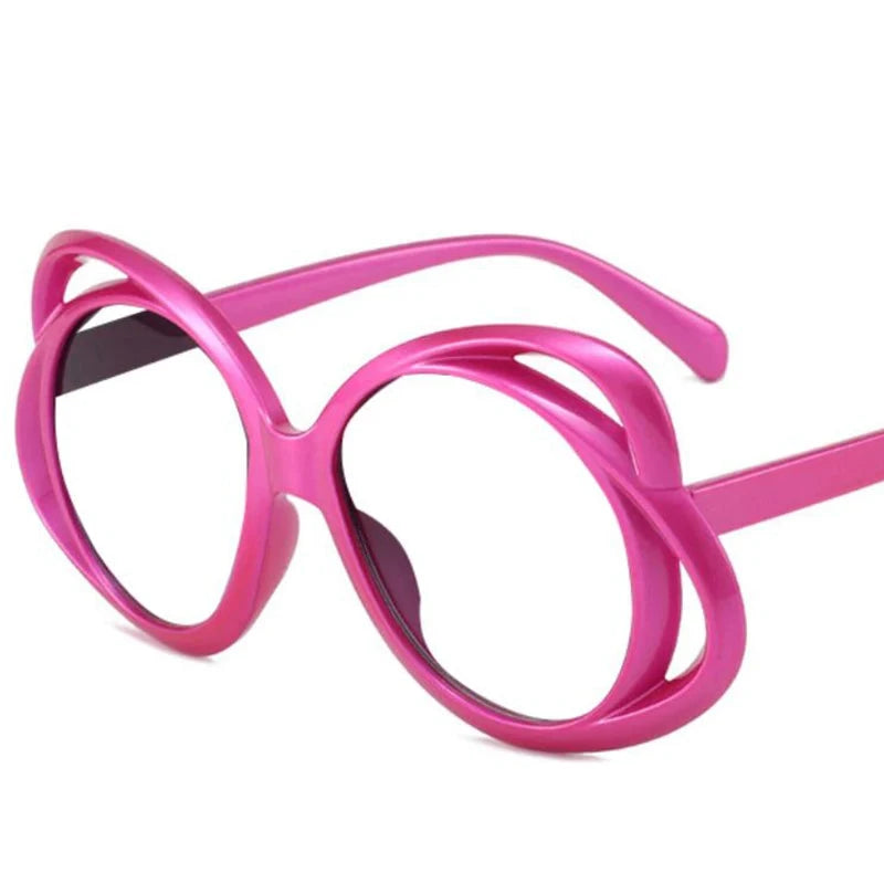 rose flower oversized reading glasses pink