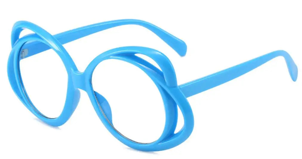 rose flower oversized reading glasses blue