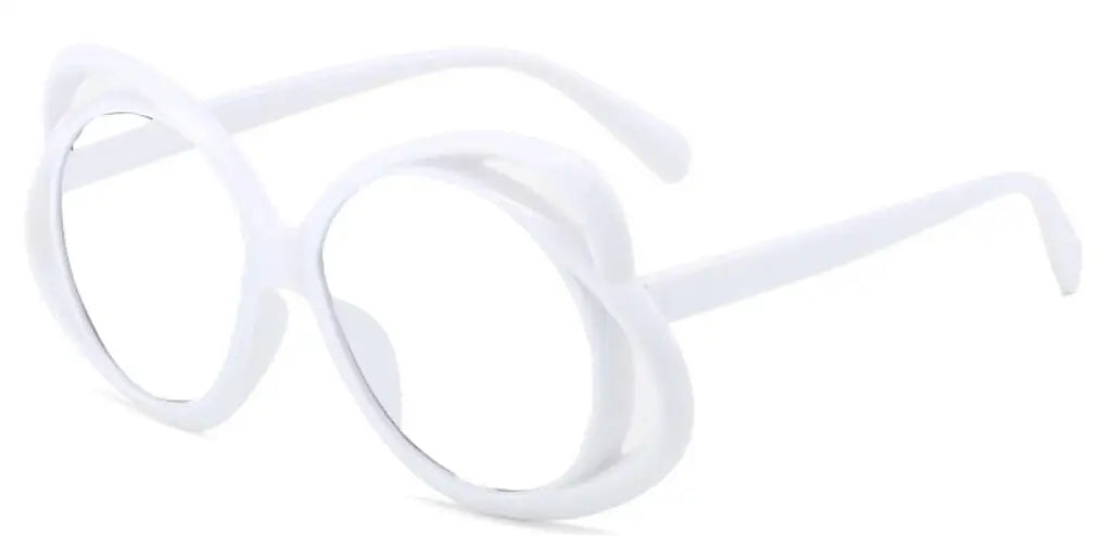 rose flower oversized reading glasses white