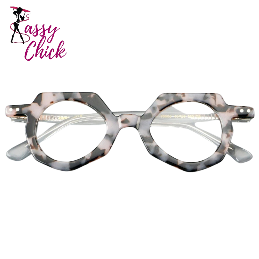 Round Acetate Small Size Rivet Eyewear Sassy Chick Logo