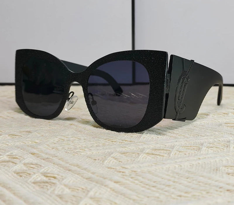 Round Cat Eye Sunglasses Black