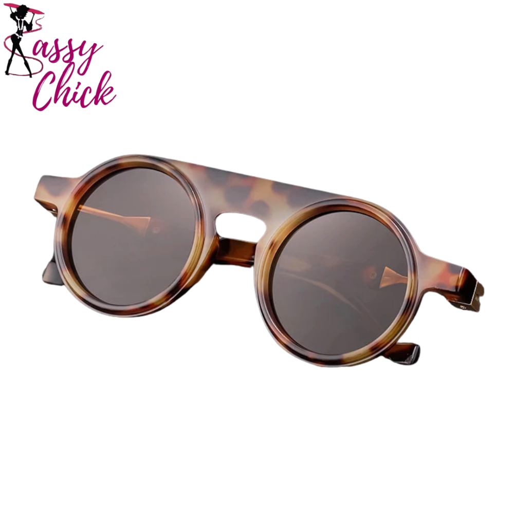 Round Punk Sunglasses Sassy Chick Logo
