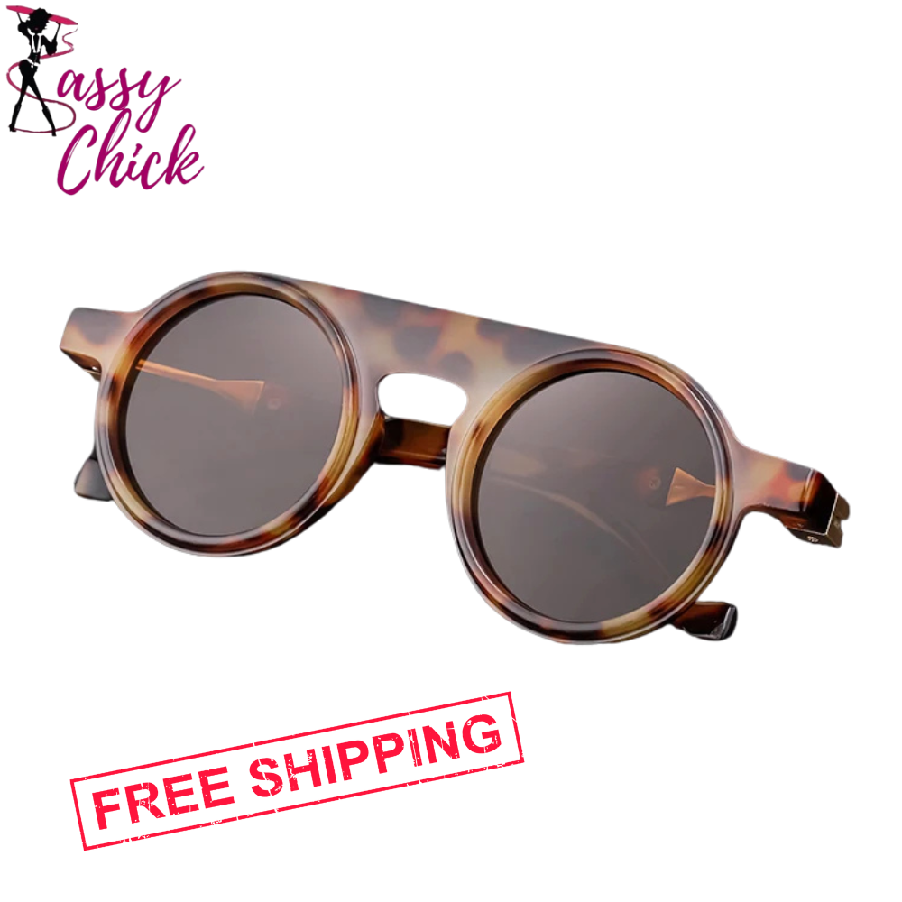 Round Punk Sunglasses Sassy Chick Logo