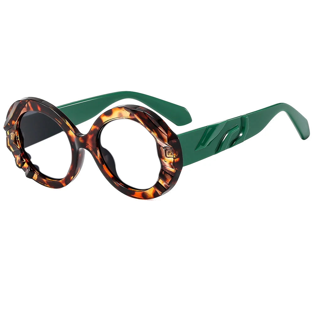 green leopard eyewear