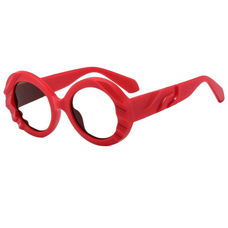 red frame eye glasses