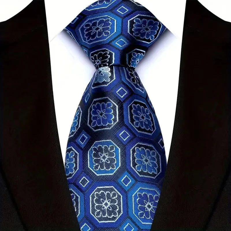 Royal Blue Color Paisley 8cm Jacquard Luxury Necktie