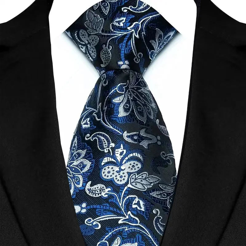 Royal Blue Color Paisley 8cm Jacquard Luxury Necktie