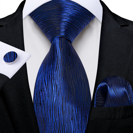 straight line design blue necktie set