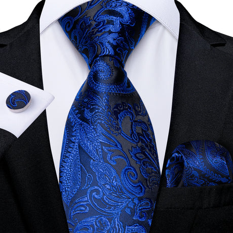 floral blue necktie set