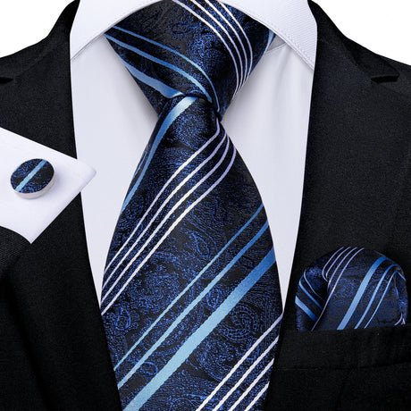 floral stripes multi-color necktie set