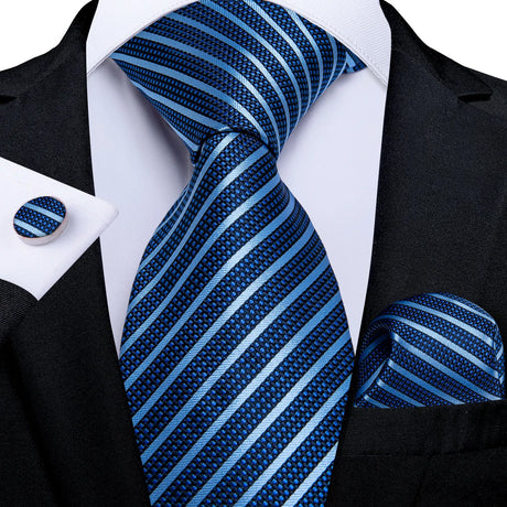 light blue stripes necktie set